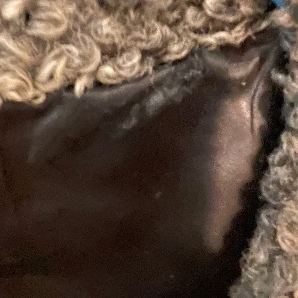 Women's Gray Shearling Coat - Picture 5 of 11